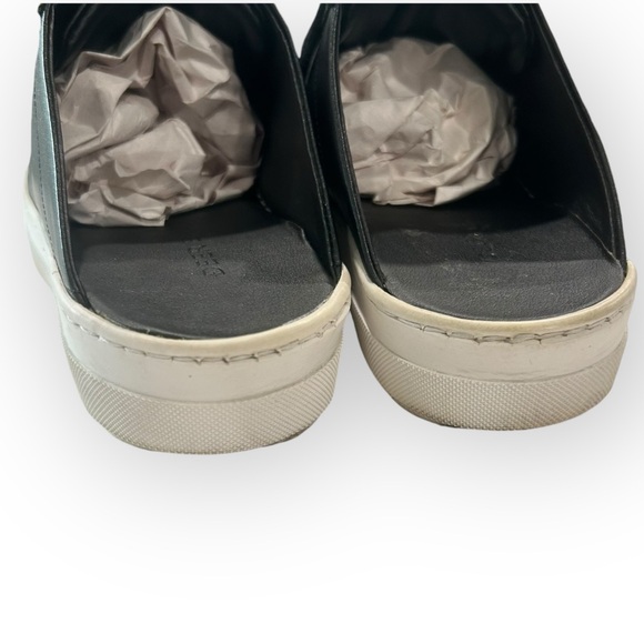 Black Leather Gold Toe Mules Sz 5.5 - Picture 5 of 10